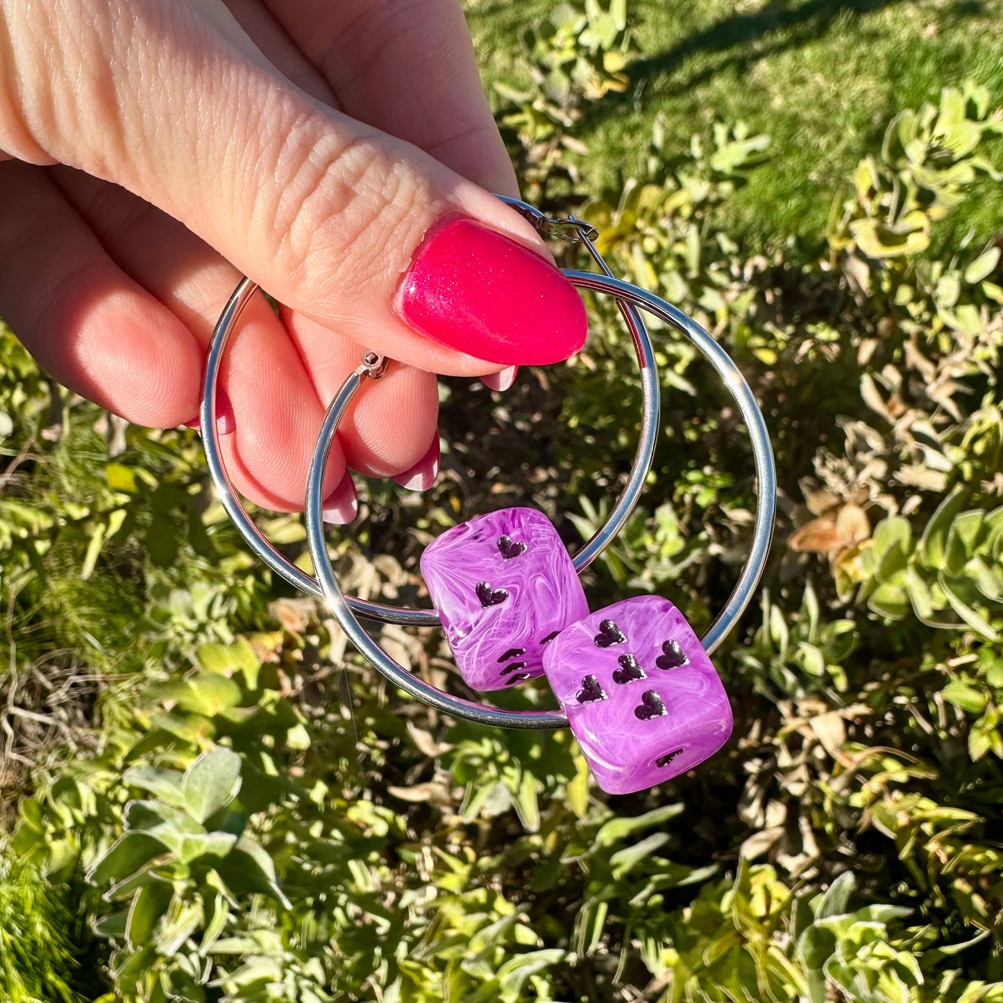 Love's A Gamble Dice Hoops Earrings