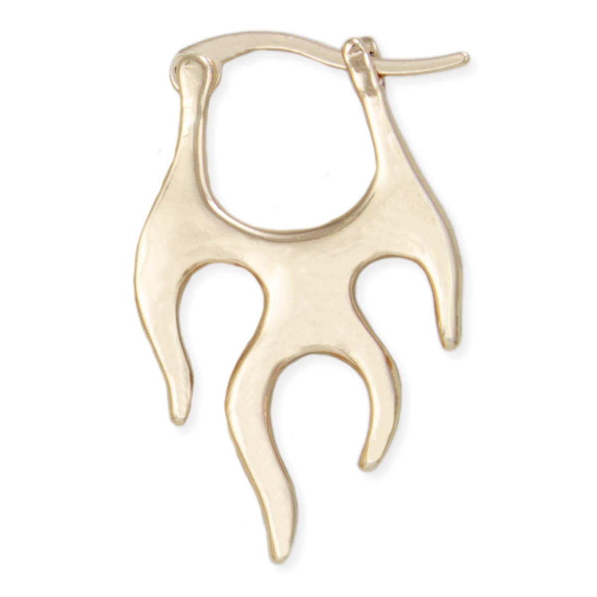 Hot Rod Gold Flames Hoop Earrings
