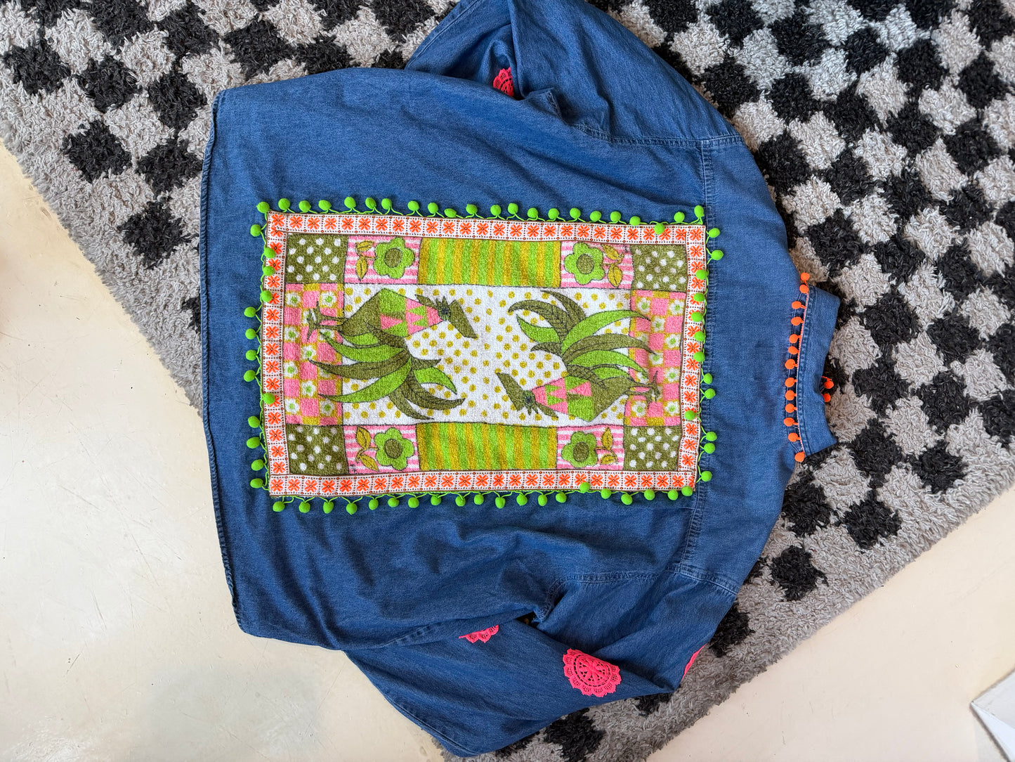 Neon Rooster Denim Shirt