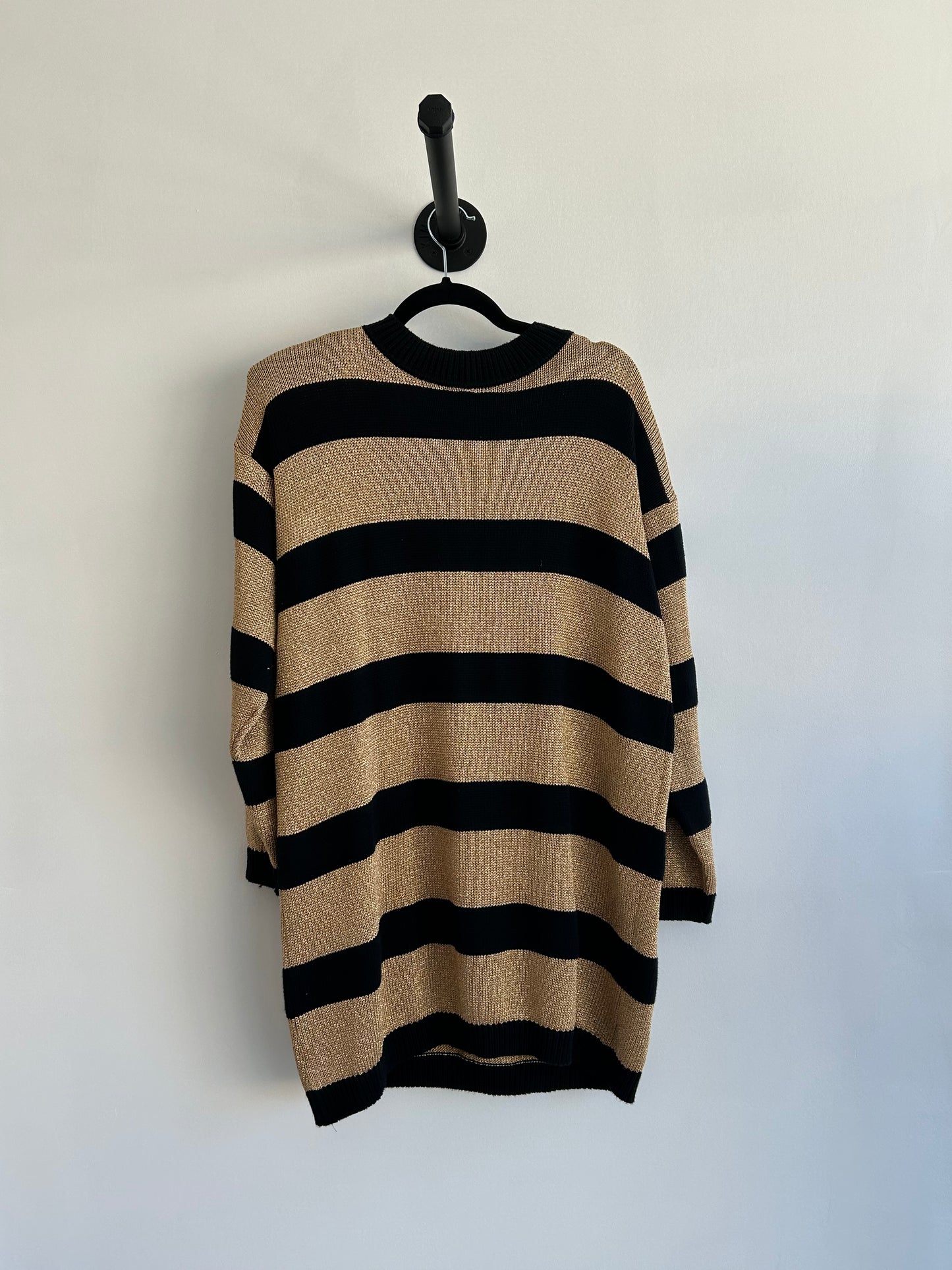 Donna Parker Oversized Striped Gold & Black Sweater