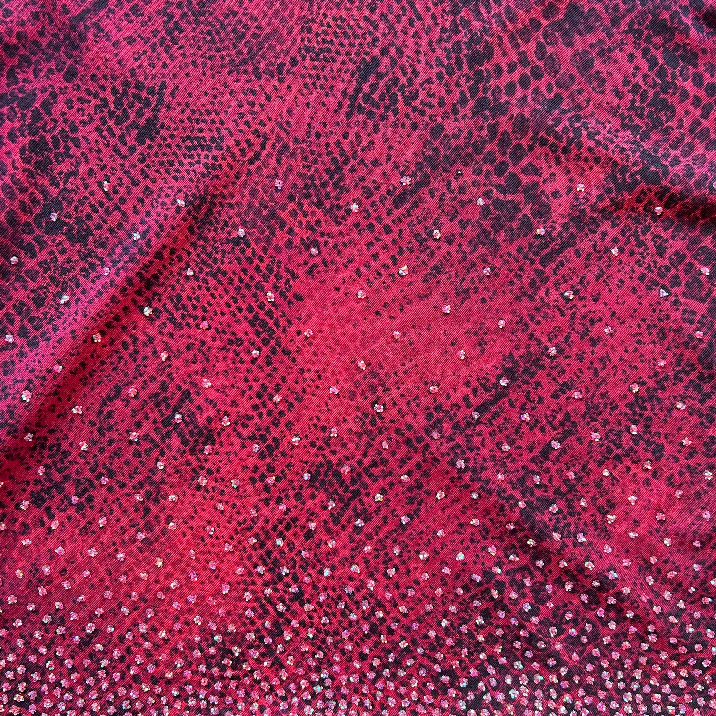 Red Snakeskin Mesh Sparkle Shirt