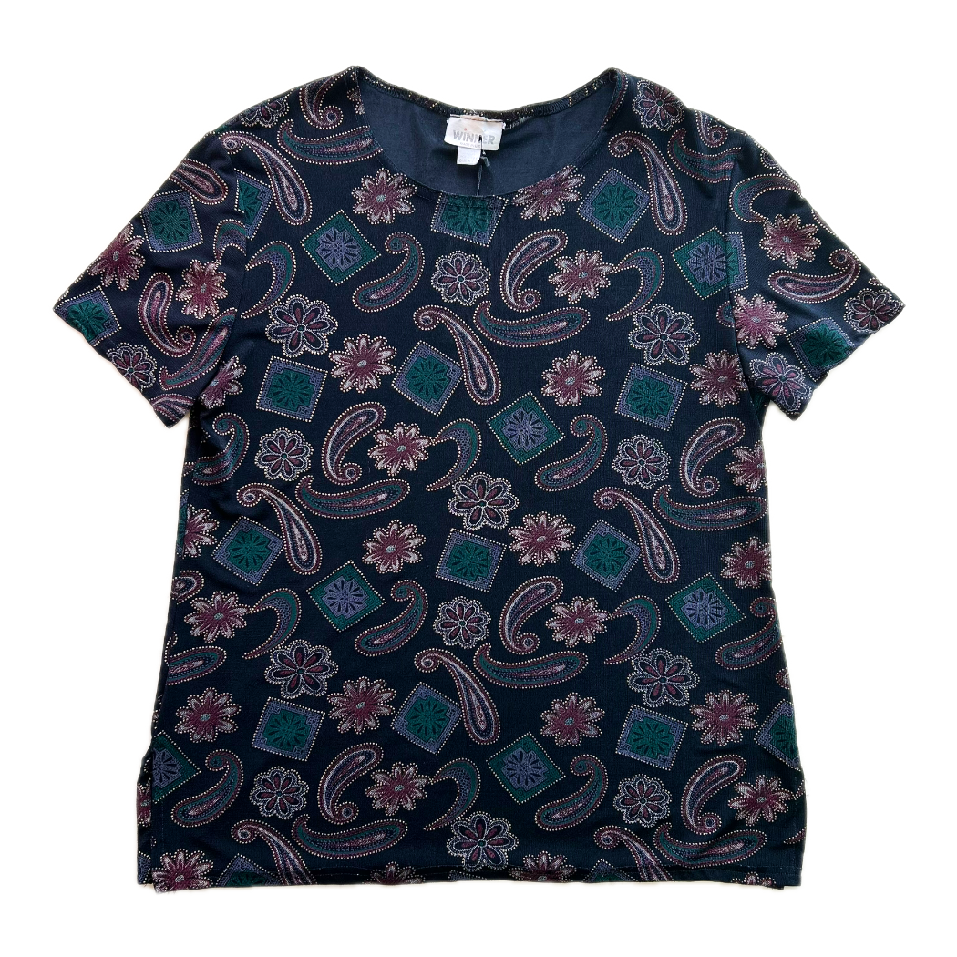 90s Stretch Paisley Top