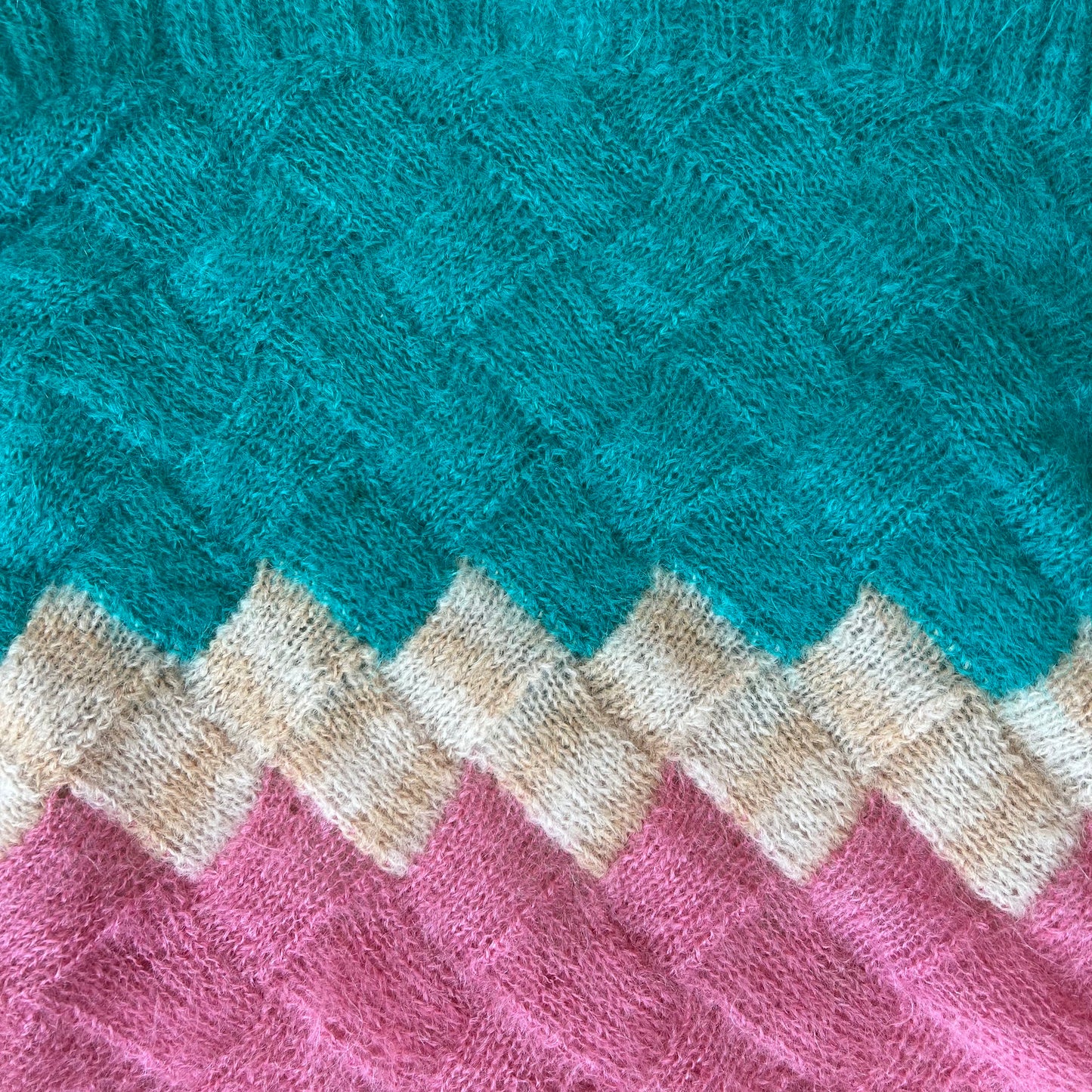 Teal & Pink Mohair Sweater
