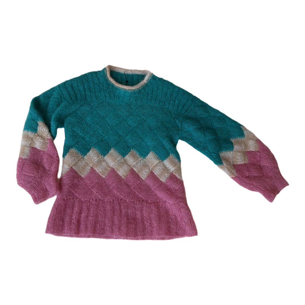 Teal & Pink Mohair Sweater