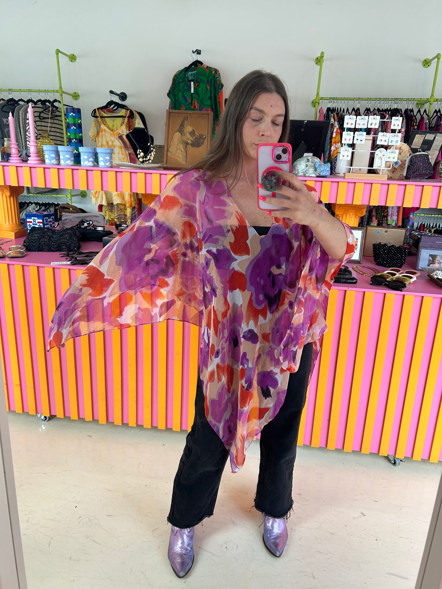 Lane Bryant Sheer Watercolor Poncho