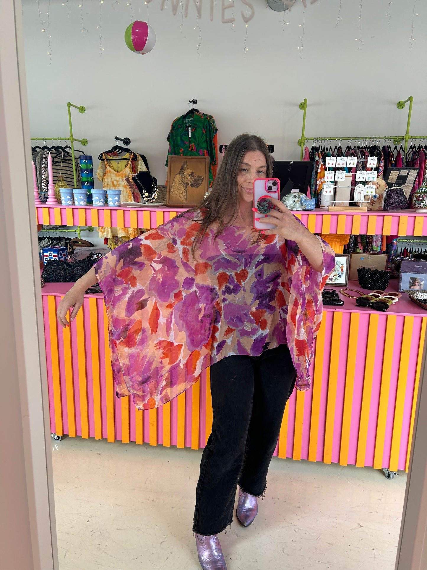 Lane Bryant Sheer Watercolor Poncho