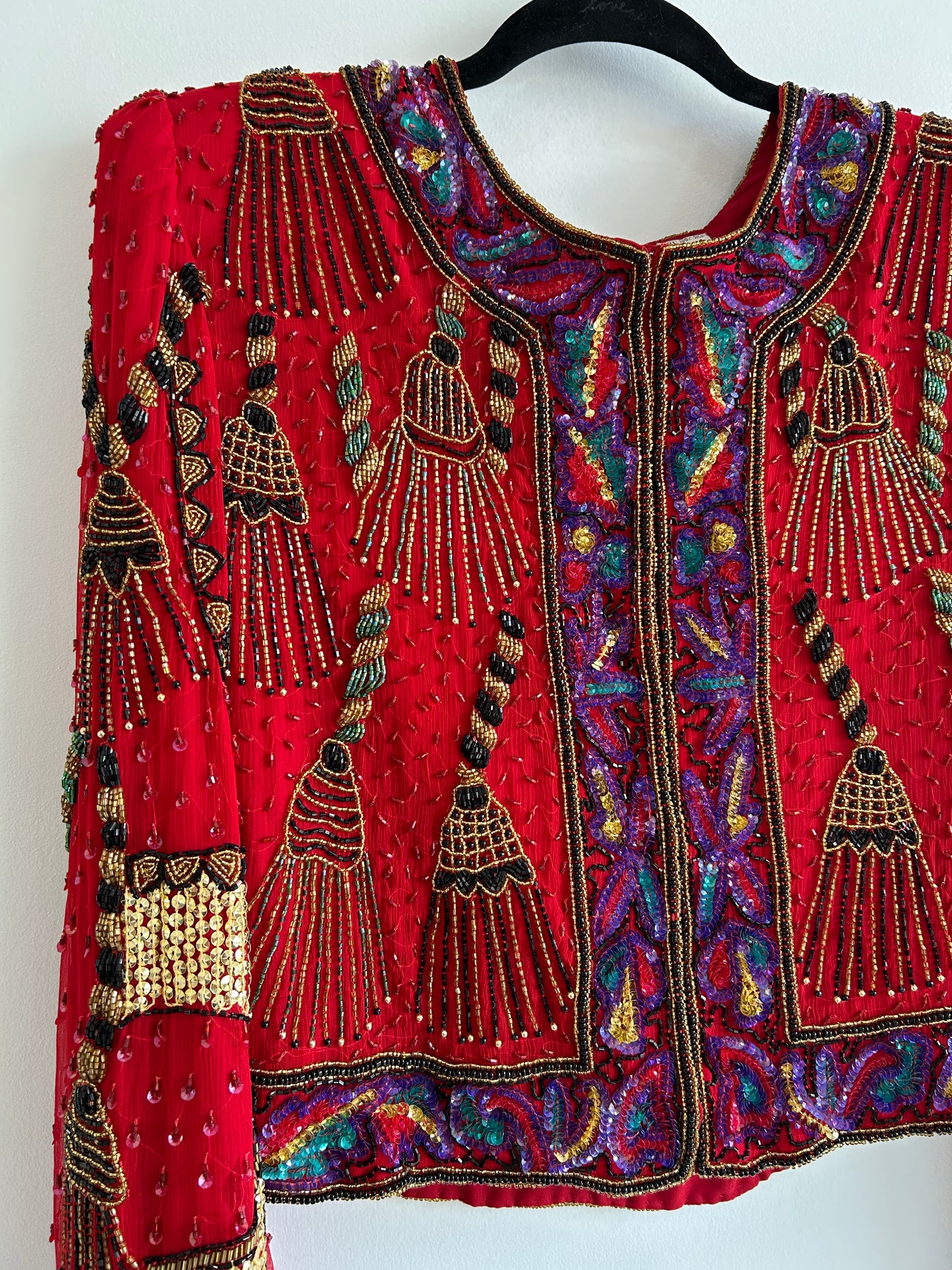 Silk Tassel Beaded Jacket