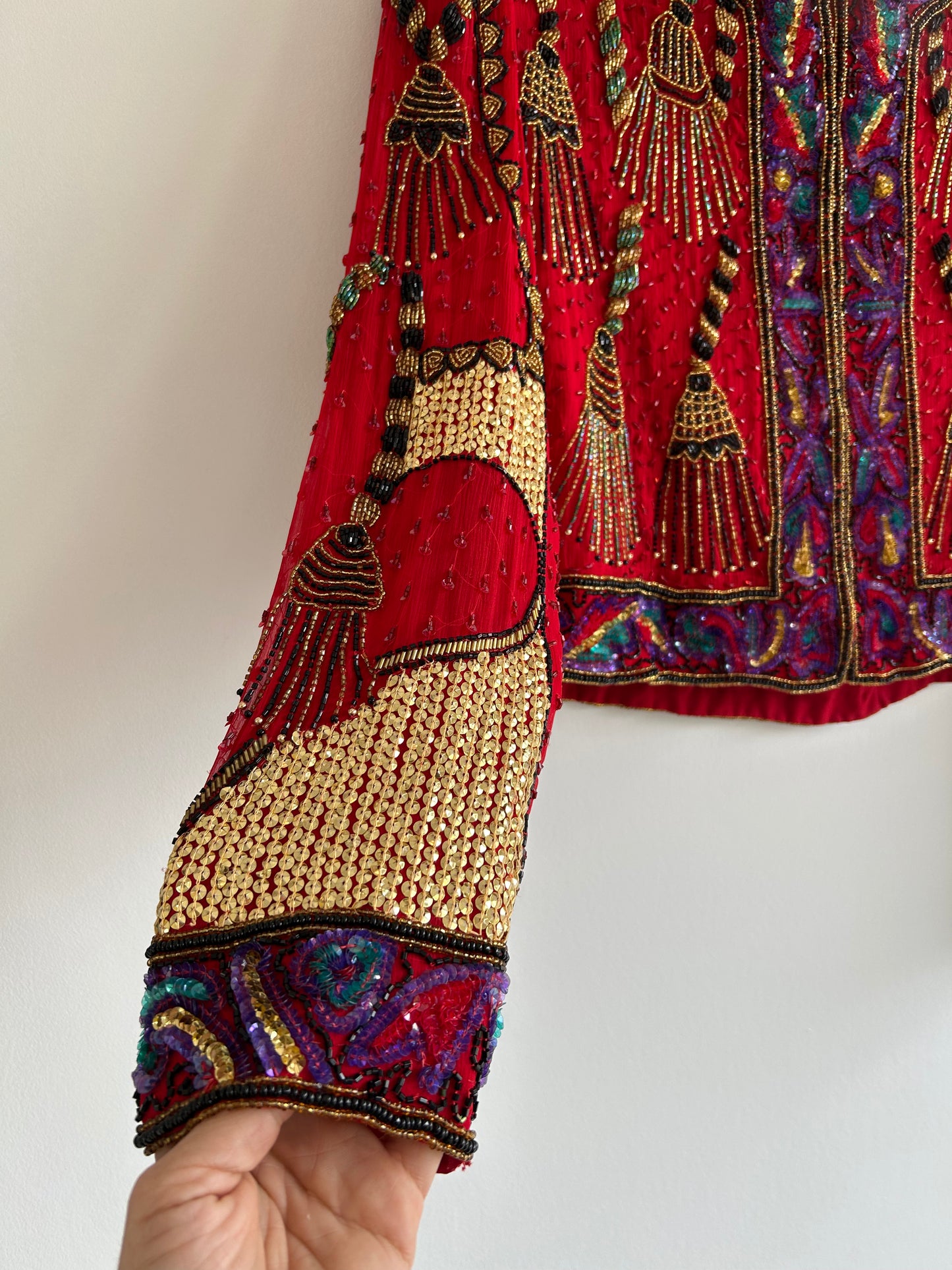 Silk Tassel Beaded Jacket