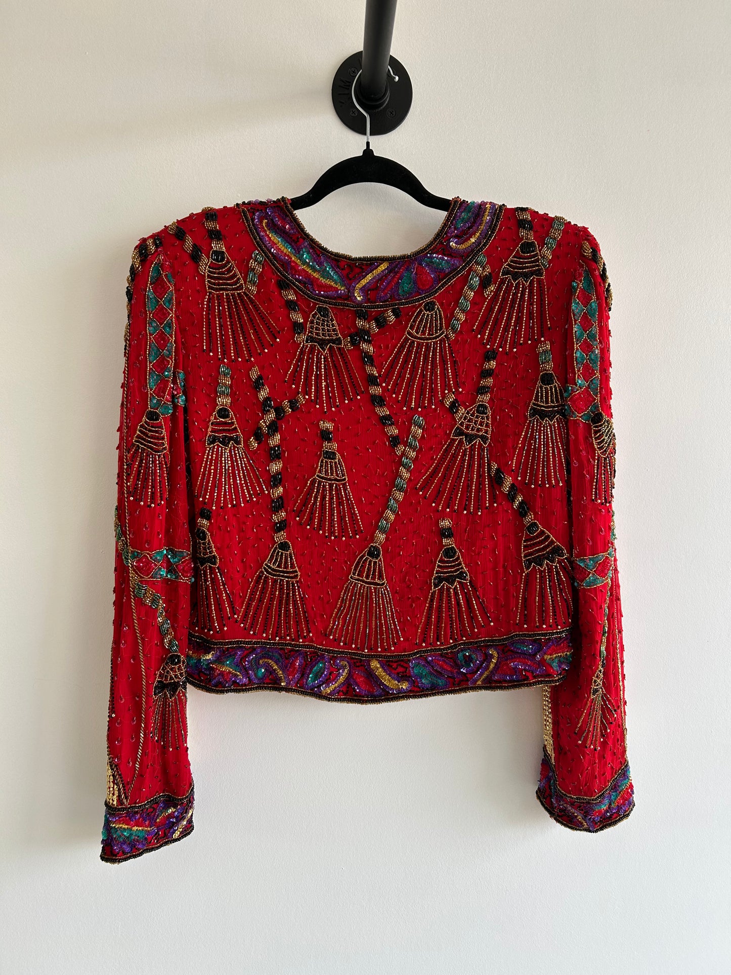 Silk Tassel Beaded Jacket