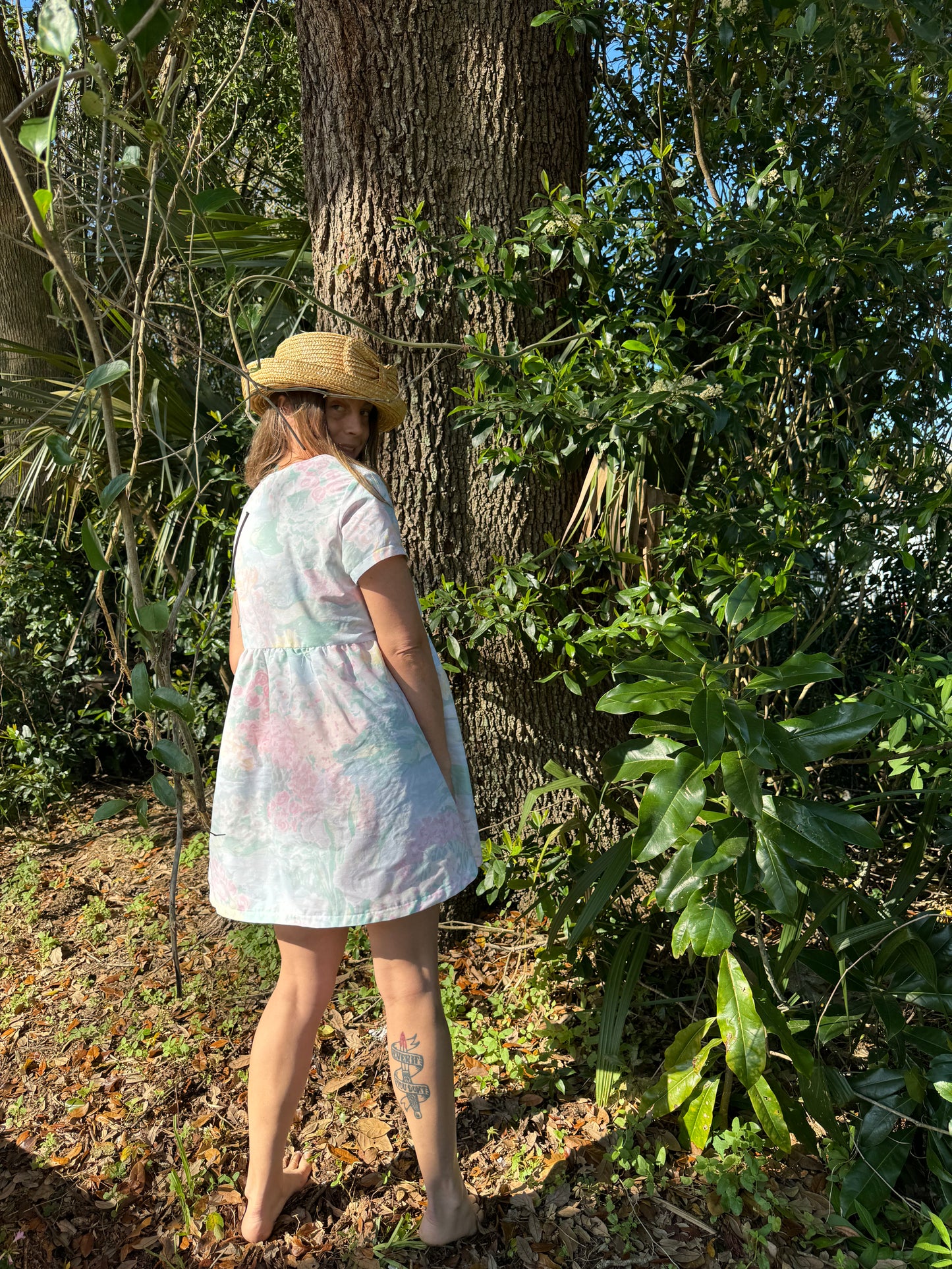 Lazy Dress - Recycled Bedsheet (Monet Watercolor)