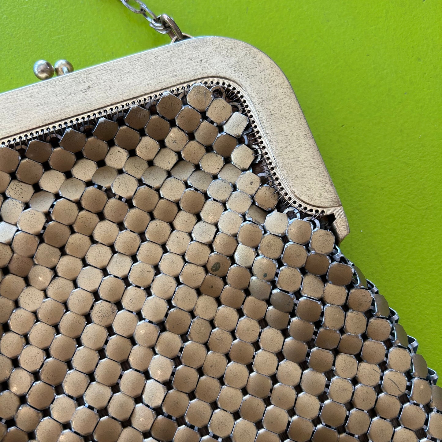 1960s Large Gold Chainmail Whiting and Davis Bag