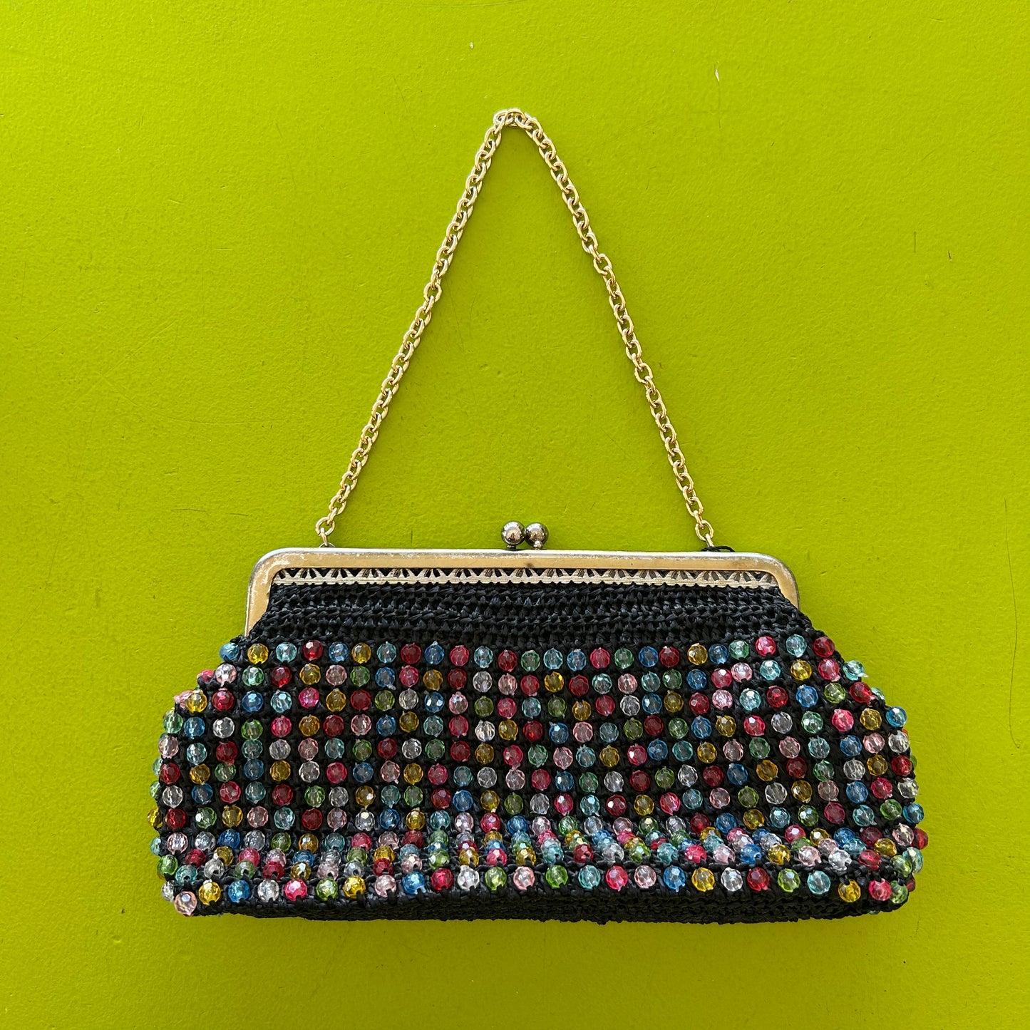 Multicolored Bead Crochet Bag