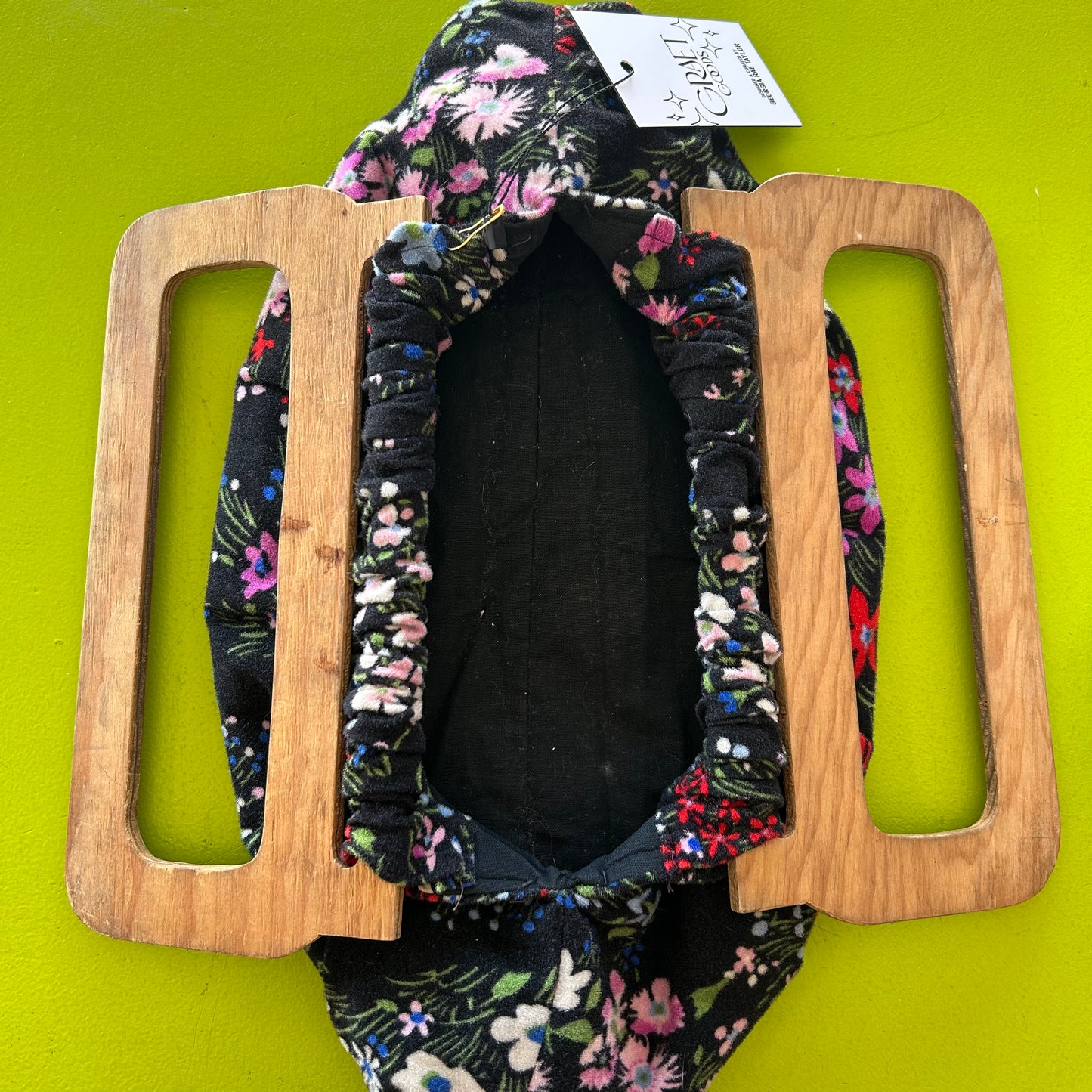 70s Wooden Handled Carpet Bag