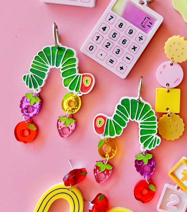 Hungry Caterpillar Fruit Drop Earrings