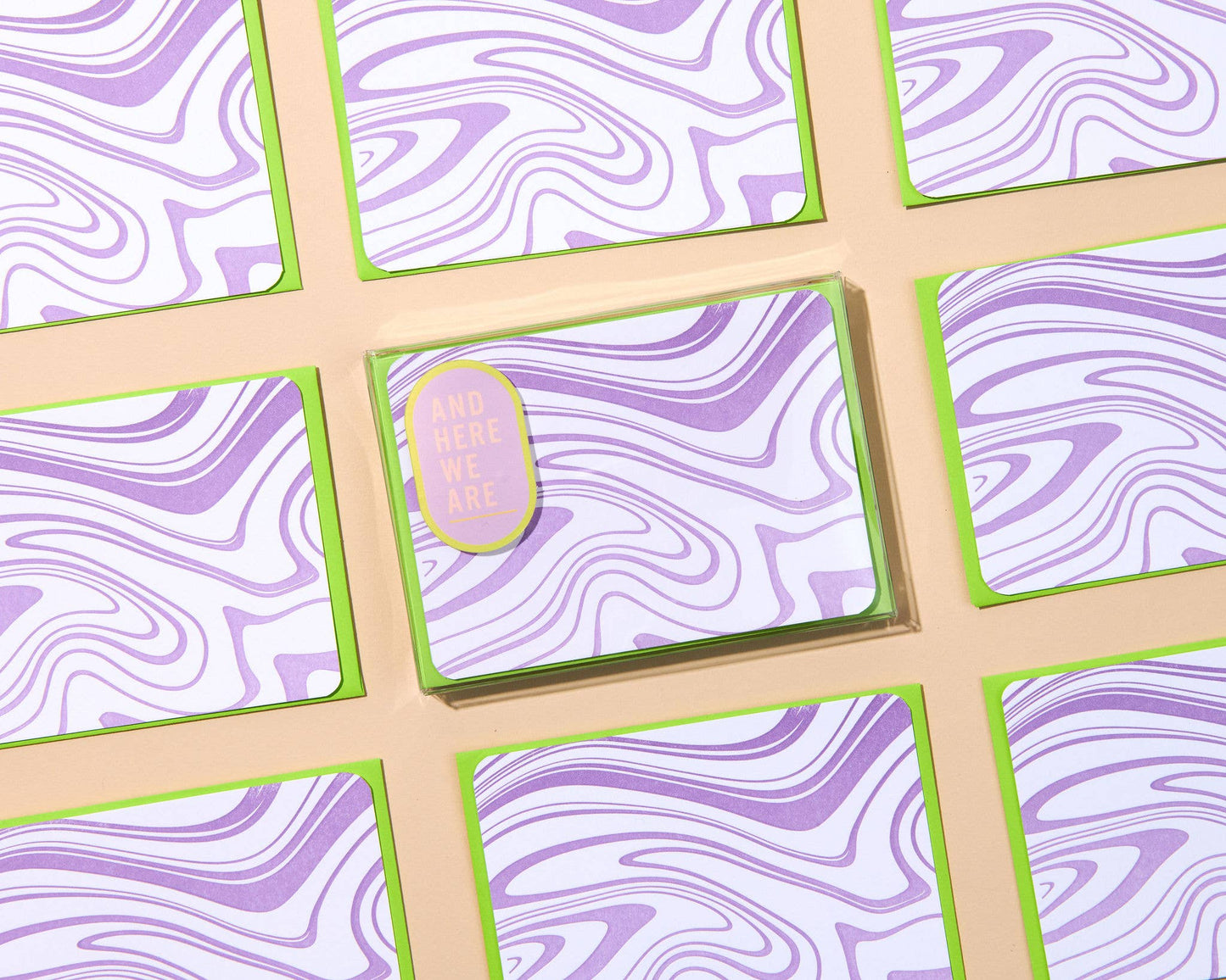 Marble Swirl Letterpress Notecard Stationery Set