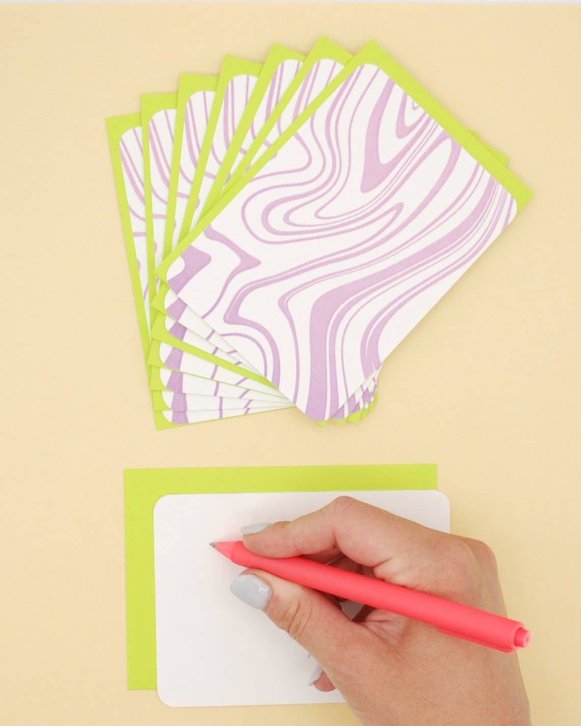 Marble Swirl Letterpress Notecard Stationery Set