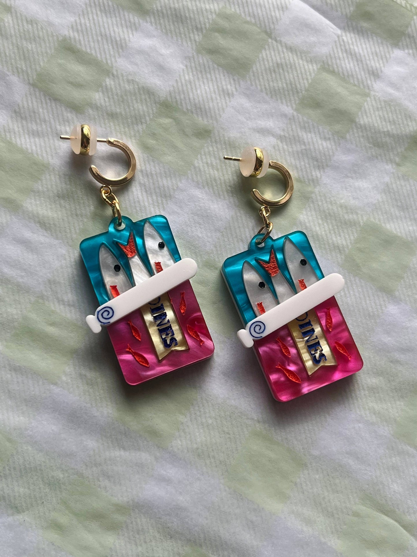 Sardine Can Food Acrylic Lightweight Earrings