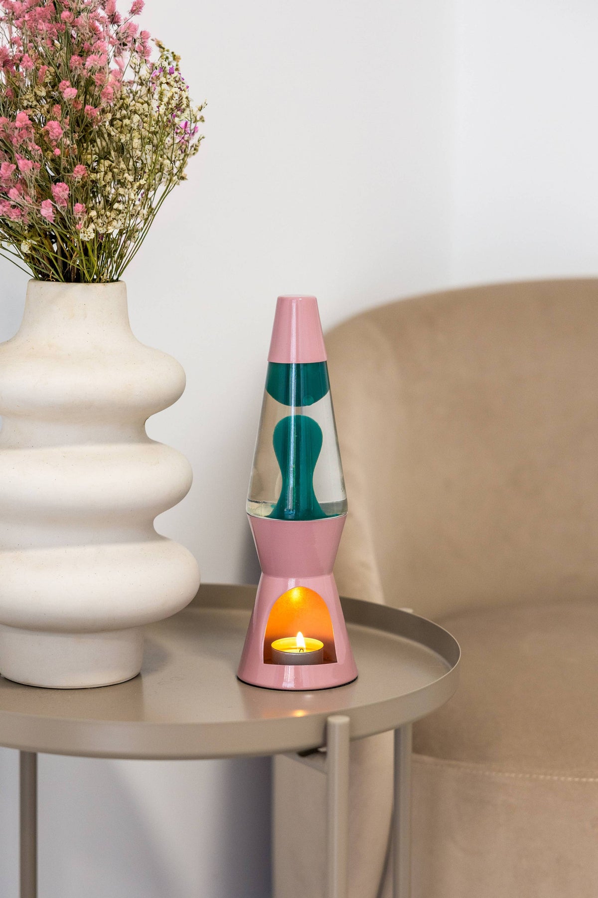 Tea Light Lava Lamp - Pink & Green