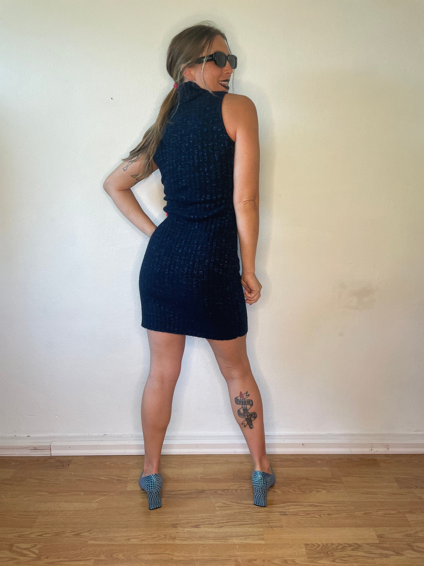 Sapphire Sparkle Sweater Dress