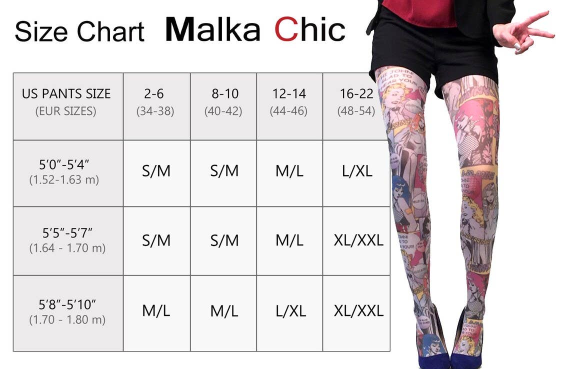 Malka Chic Red Leopard Tights
