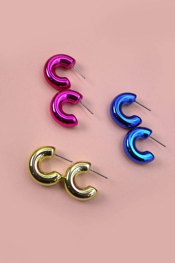 Mini Metallic Hoop Earrings
