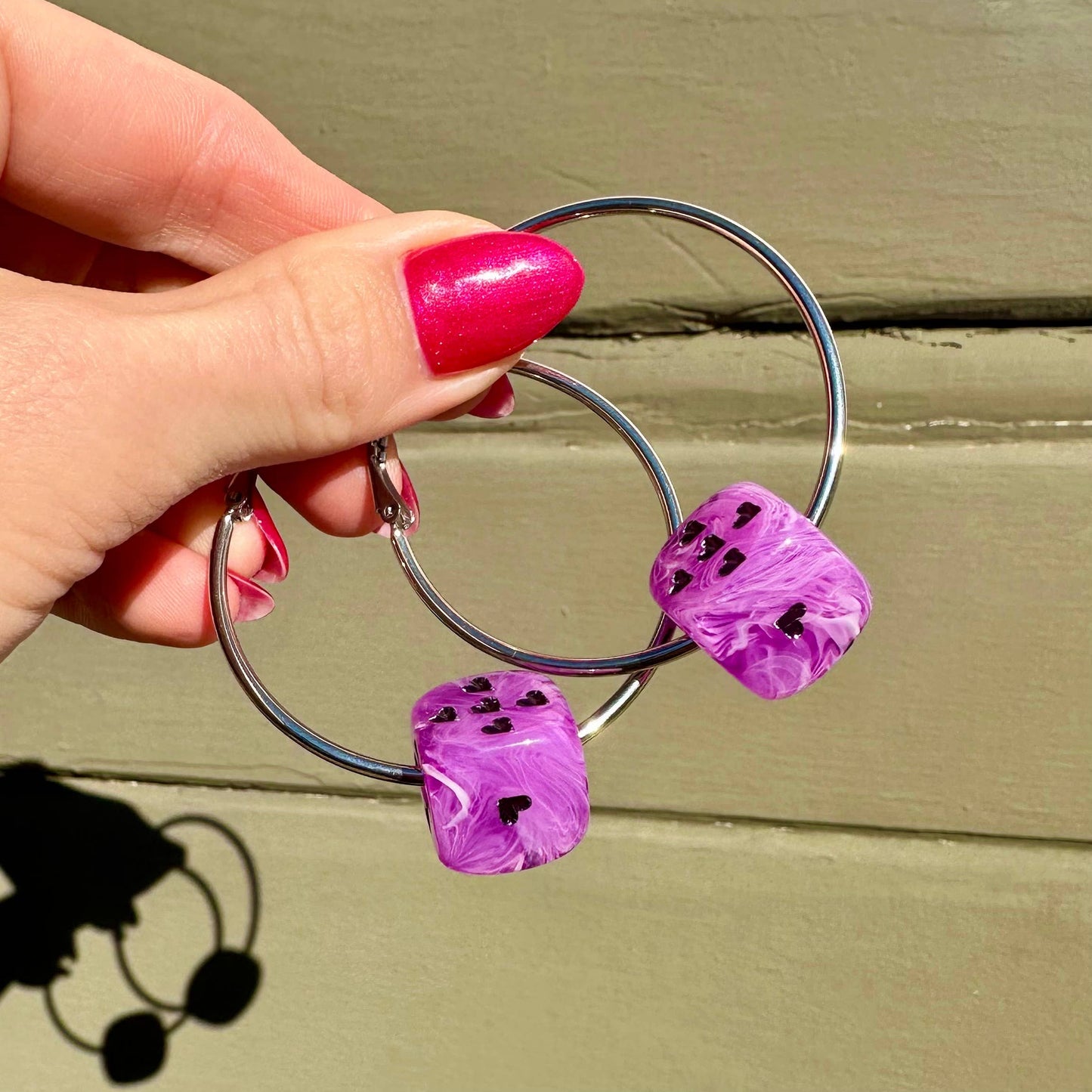 Love's A Gamble Dice Hoops Earrings