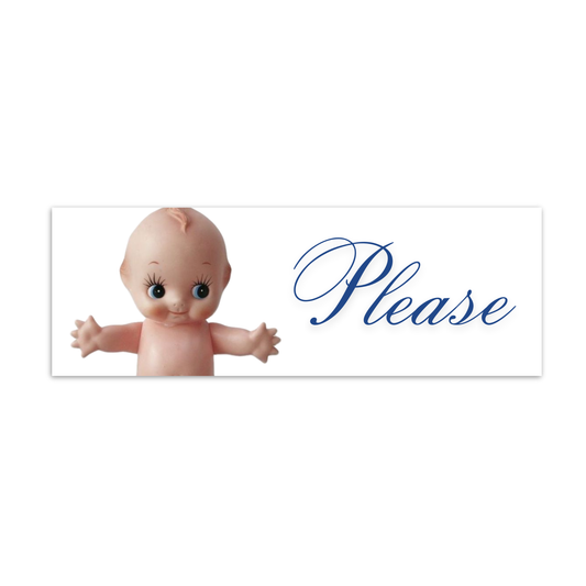 "Please" Kewpie Baby Bumper Sticker