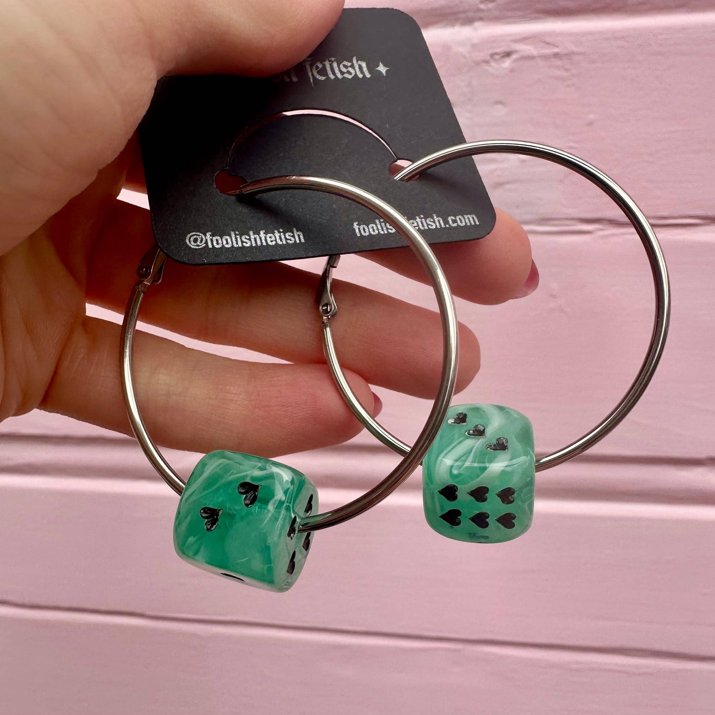 Love's A Gamble Dice Hoops Earrings