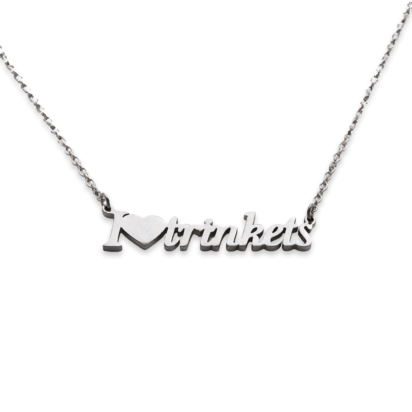 "I <3 Trinkets" Necklace (Silver)