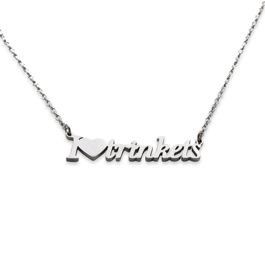"I <3 Trinkets" Necklace (Silver)