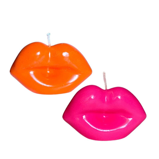 Kiss Me Lips Candle - Pink & Orange