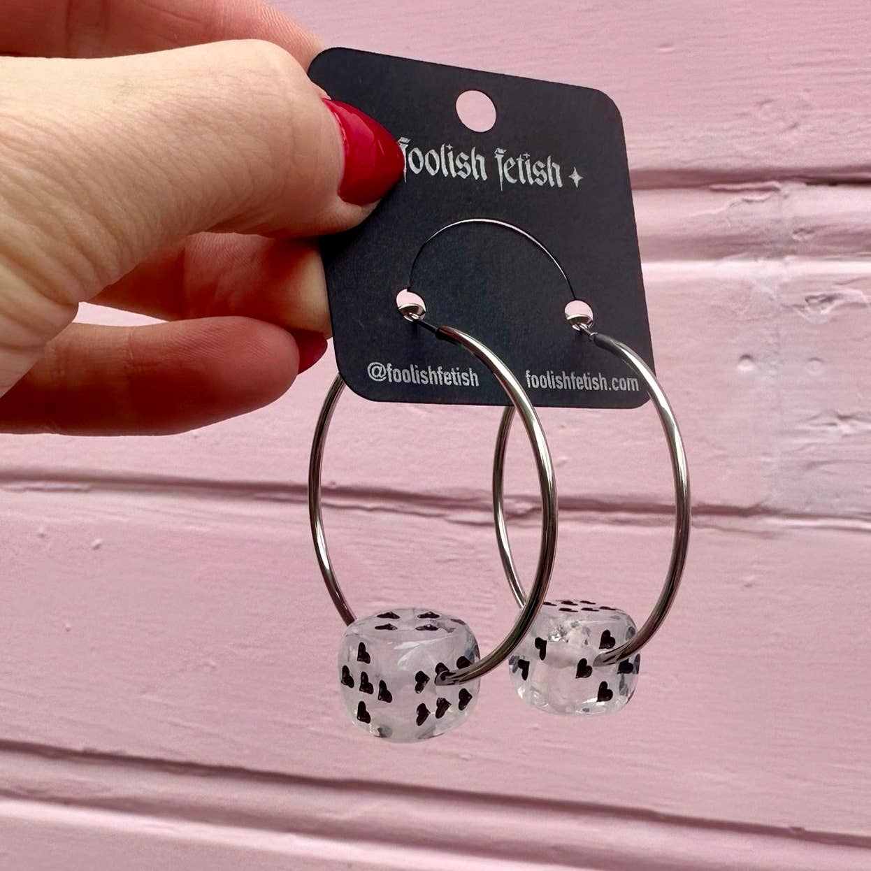 Love's A Gamble Dice Hoops Earrings