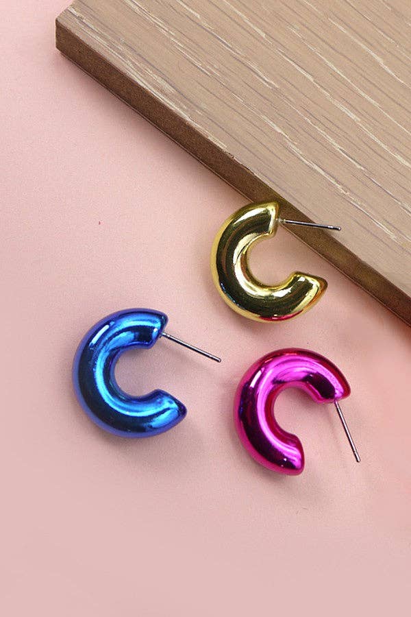 Mini Metallic Hoop Earrings