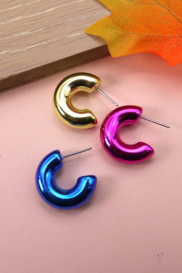 Mini Metallic Hoop Earrings