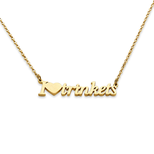 "I <3 Trinkets" Necklace (Gold)