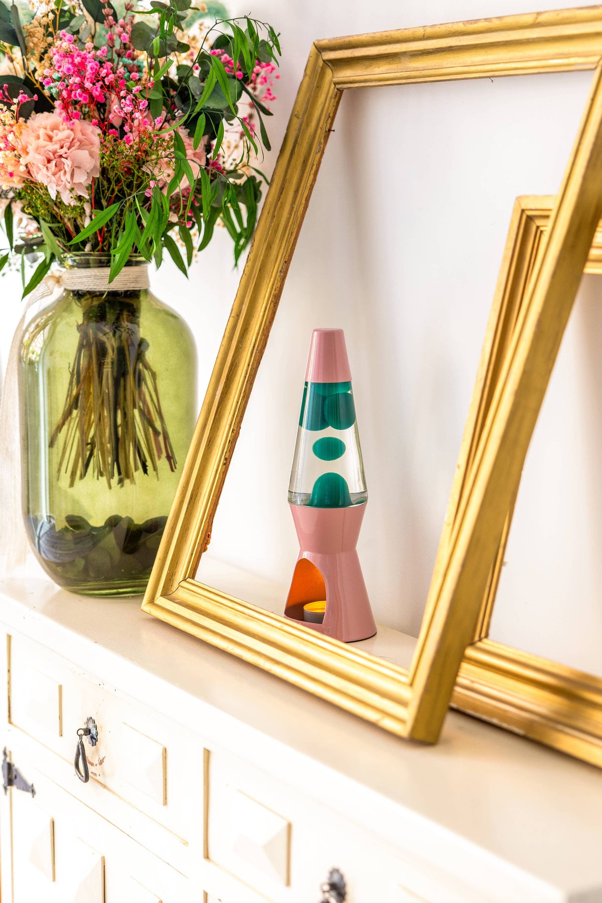 Tea Light Lava Lamp - Pink & Green
