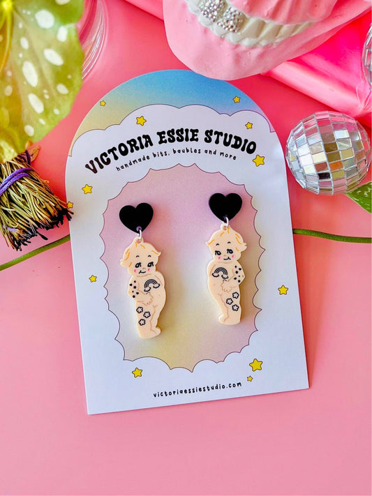 Tattoo Kewpie Earrings