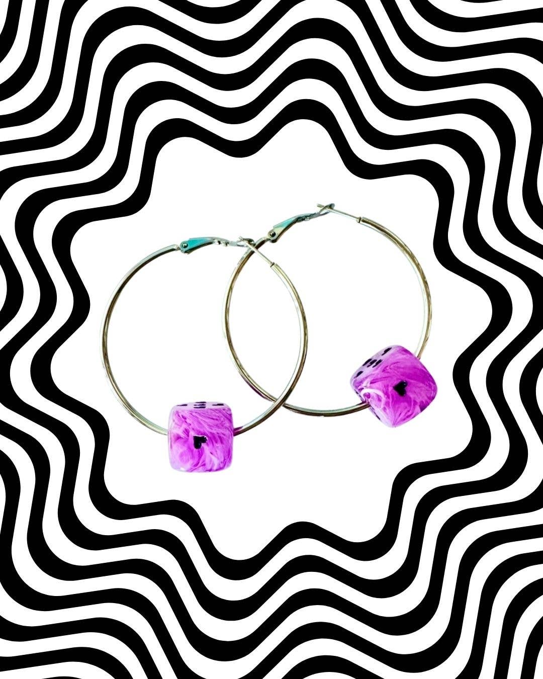 Love's A Gamble Dice Hoops Earrings