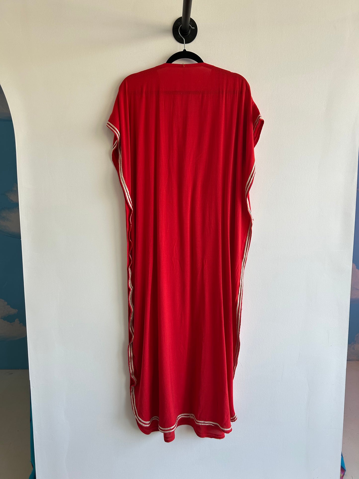 Red Kaftan w/ Embroidery