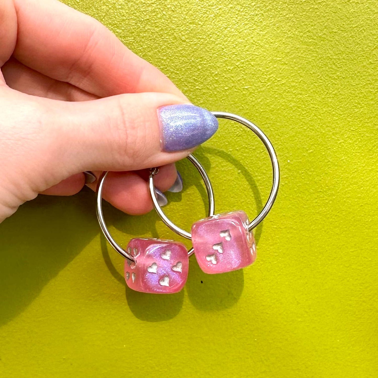 Love's A Gamble Dice Hoops Earrings