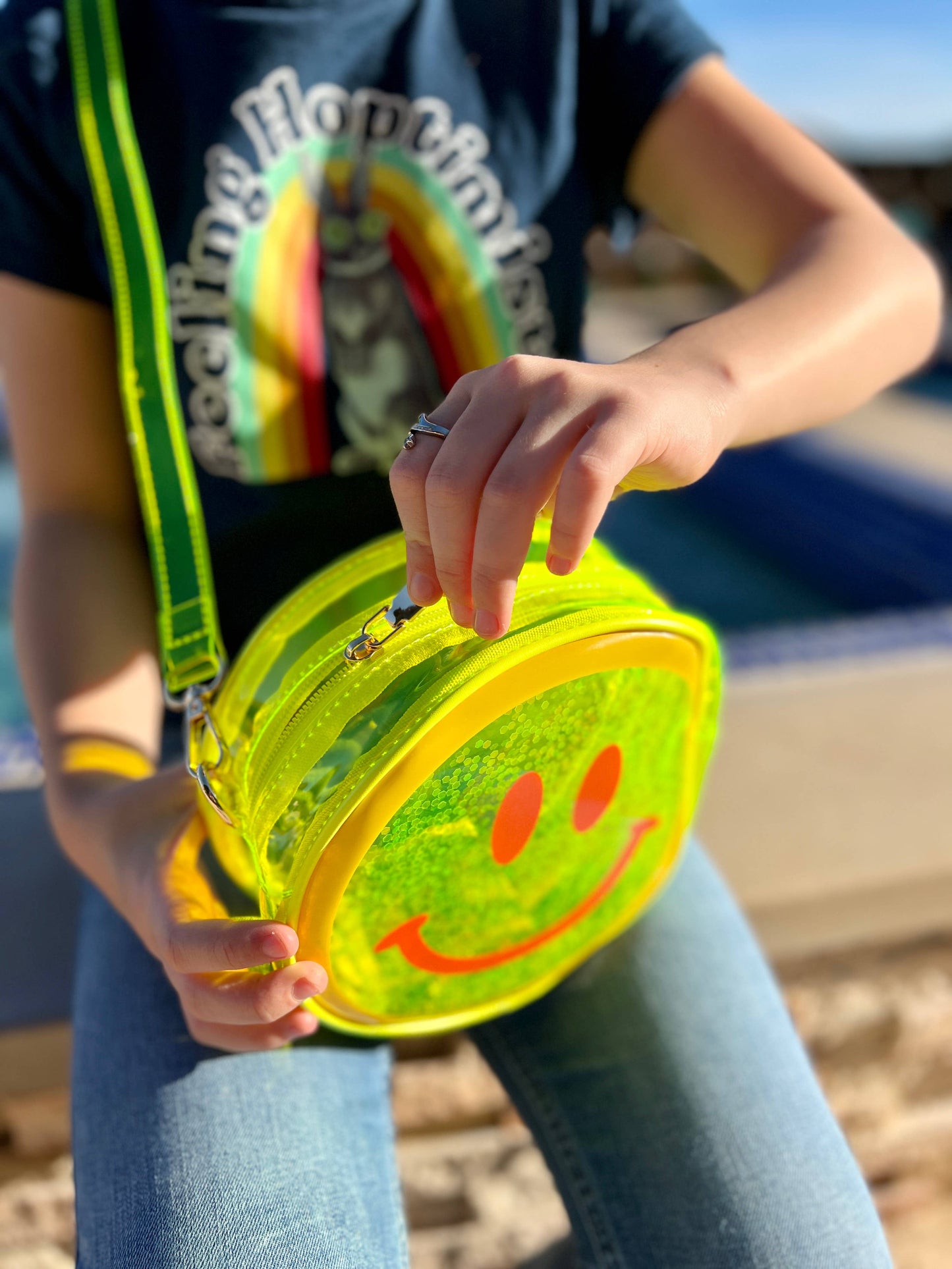 Yellow Smiley Jelly Bag