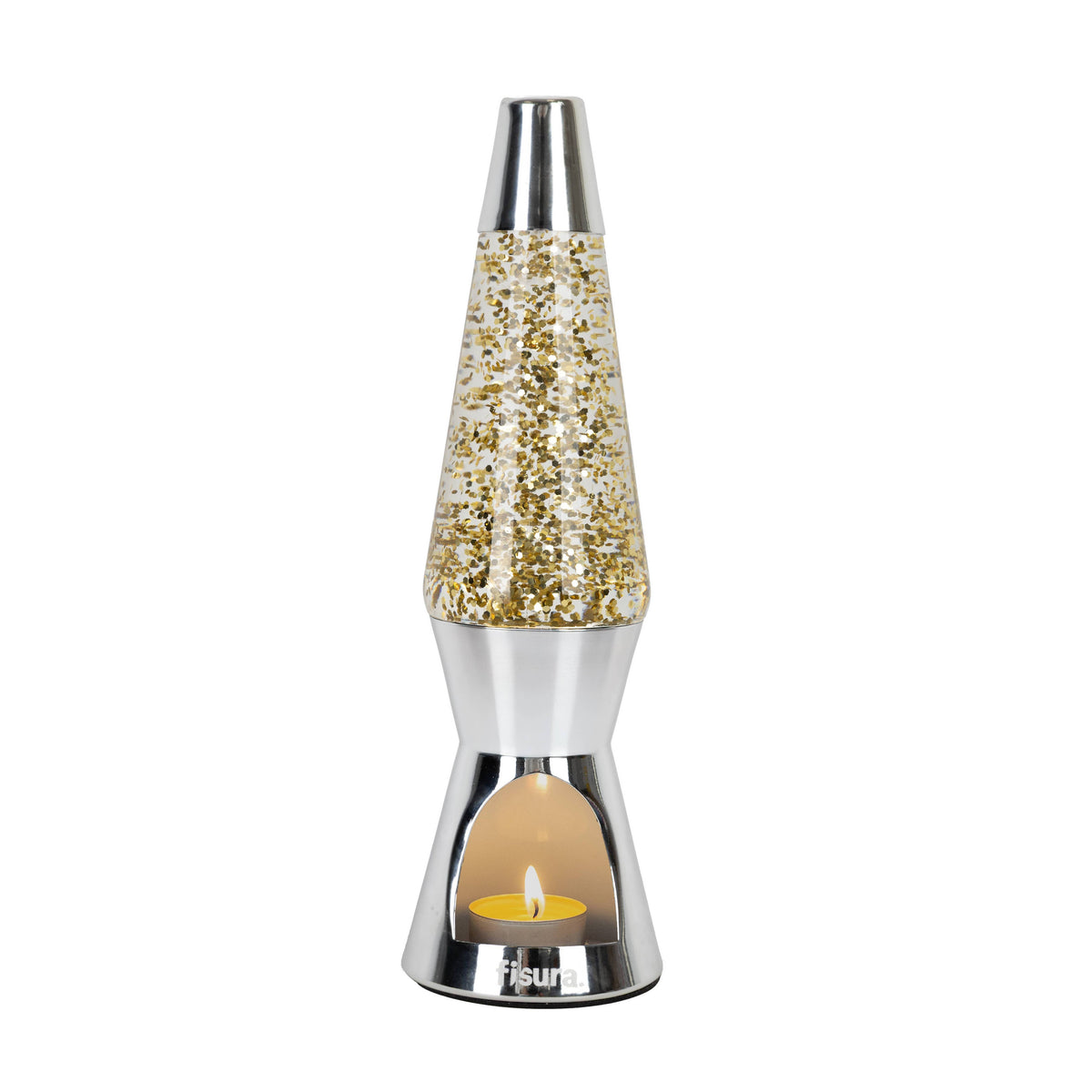 Tea Light Lava Lamp - Gold Glitter