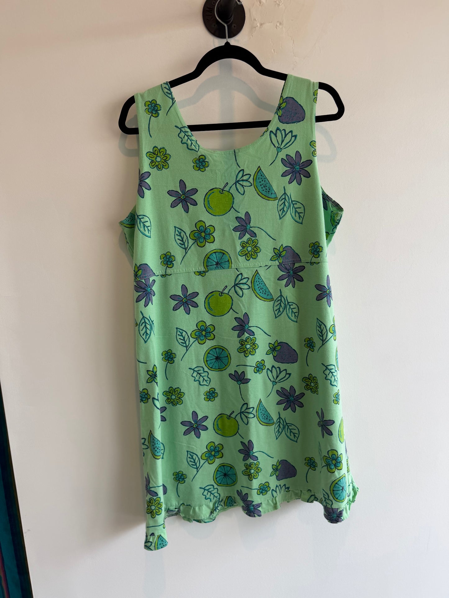 Expressions Green Fruit Print Dress