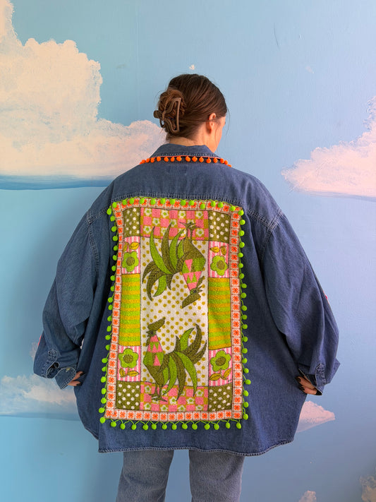 Neon Rooster Denim Shirt