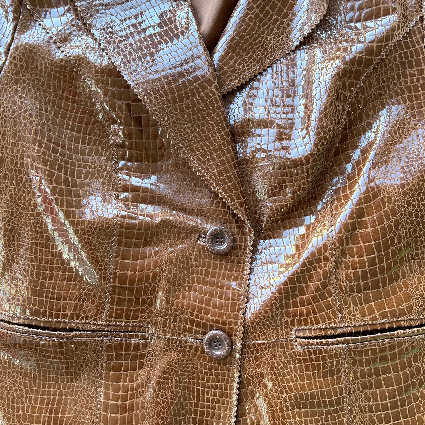 Brown Reptile Leather Jacket