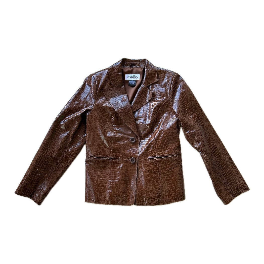 Brown Reptile Leather Jacket