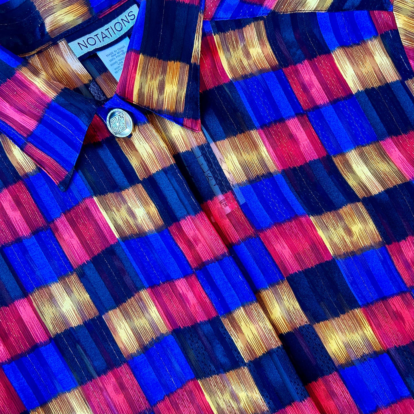 Primary Color Sheer Blouse