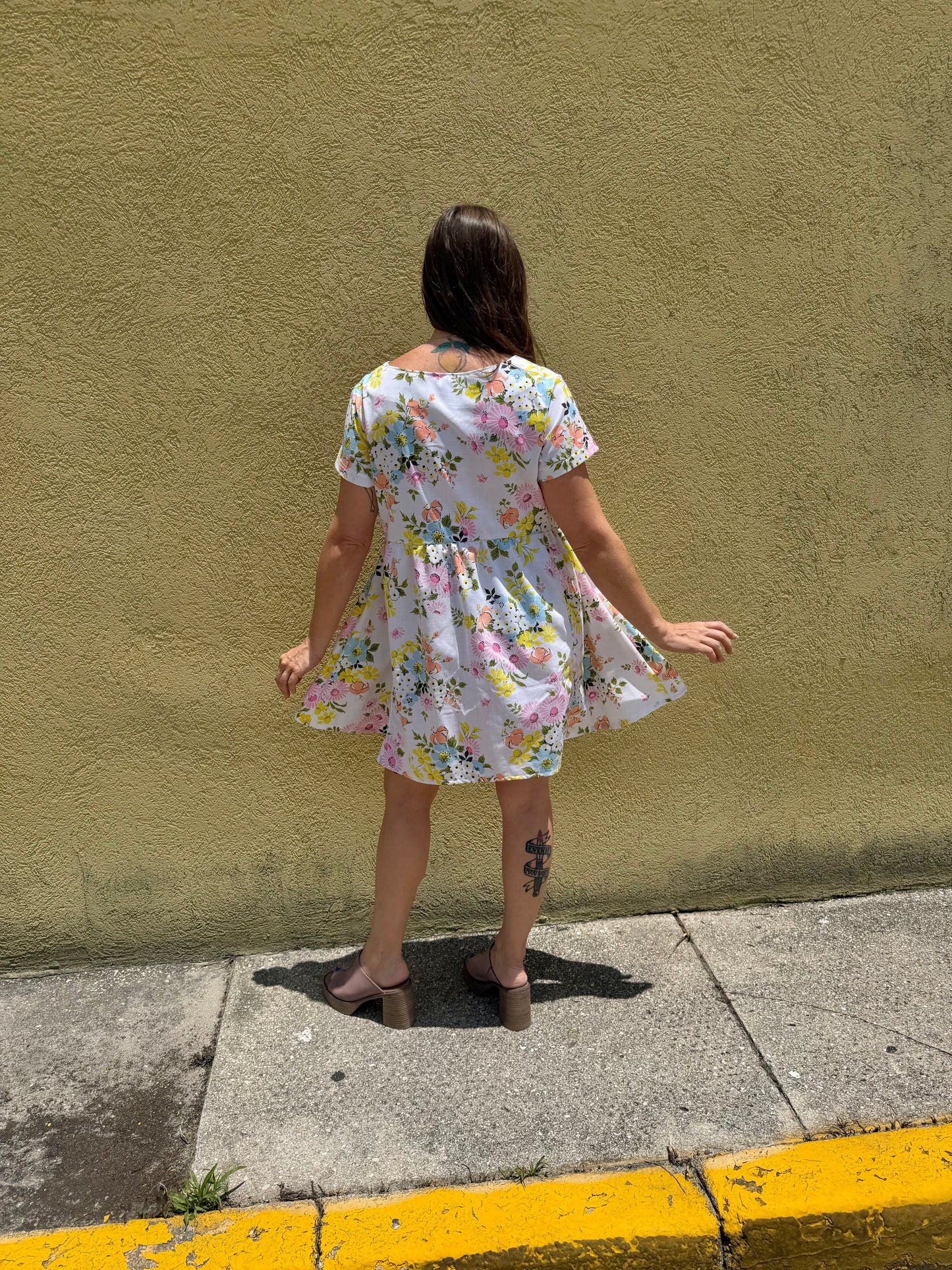 Lazy Dress - Recycled Bedsheet (Springtime Floral)