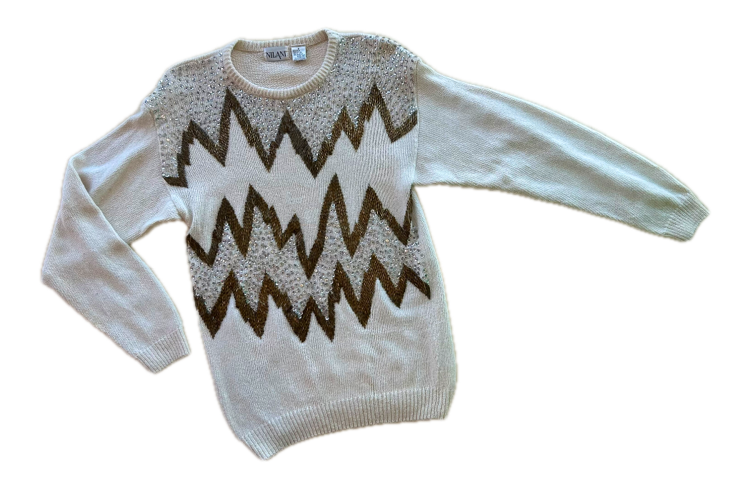 Silk/Angora "Charlie Brown" Beaded Sweater