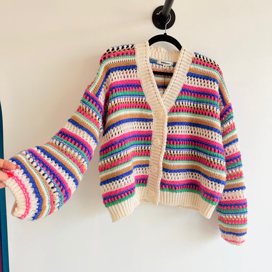Chunky Colorful Stripe Cardigan